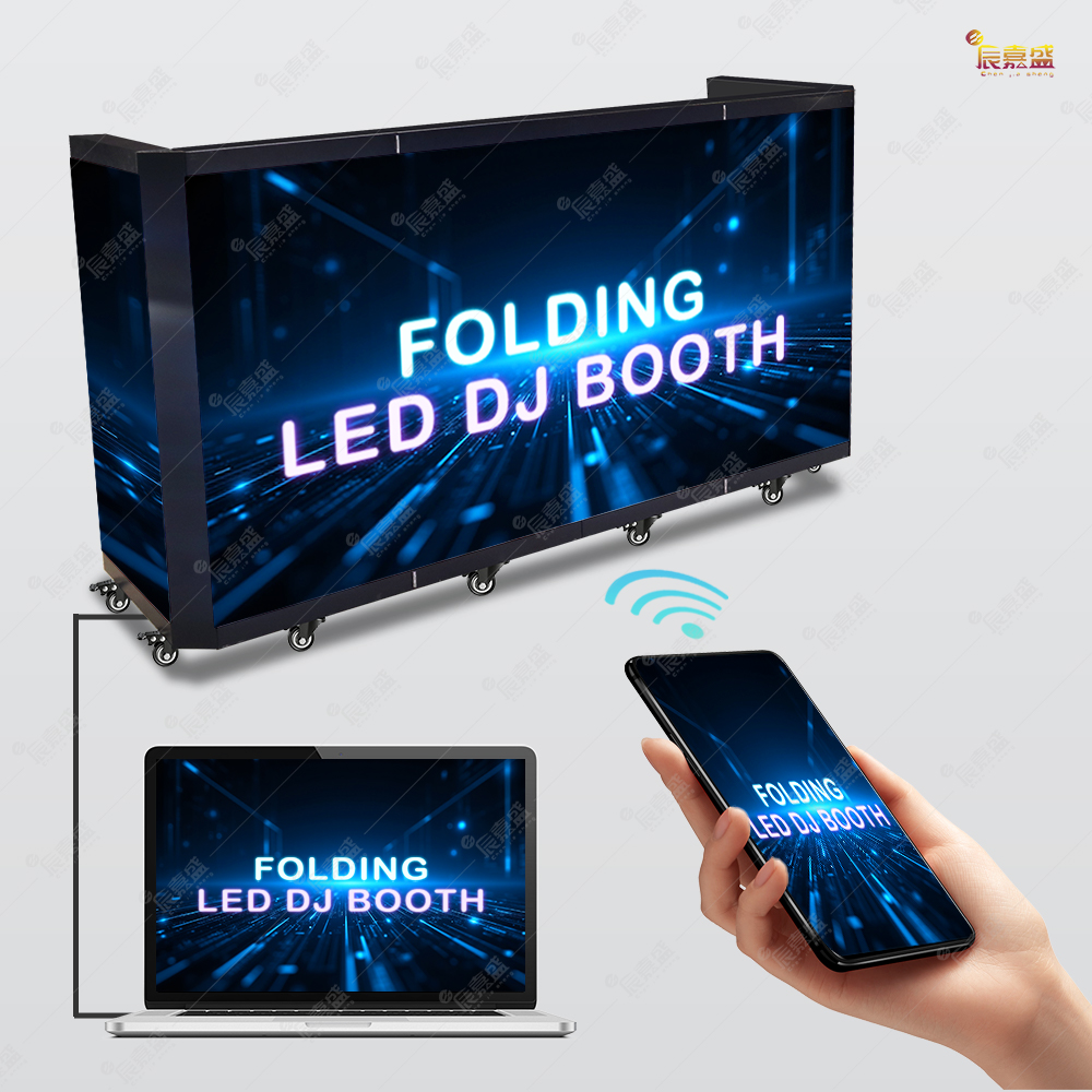 カスタムポータブルキャビナTVビデオウォールメサファサード曲 - Dj Stand Table Foldable のレビューと価格