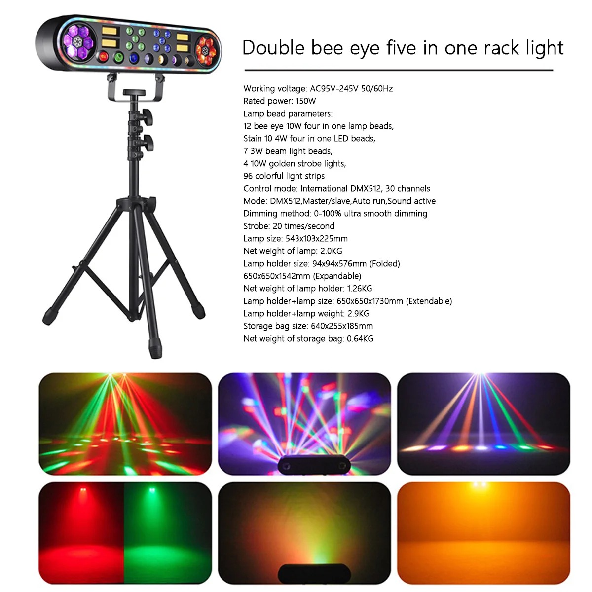 150W ディスコパーティー用スタンド付きRGBW 5 in - Dj Light Moving Head Stage のレビューと価格