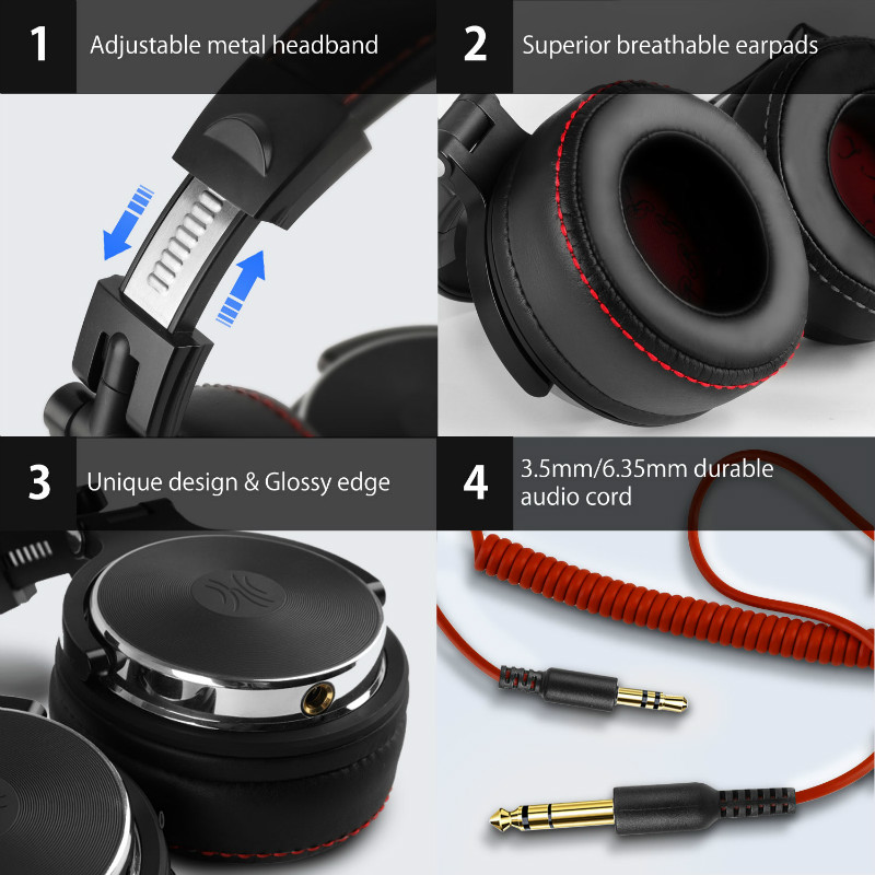 OneOdio 有線ヘッドホン プロフェッショナル スタジオ - Dj Headphones Professional のレビューと価格